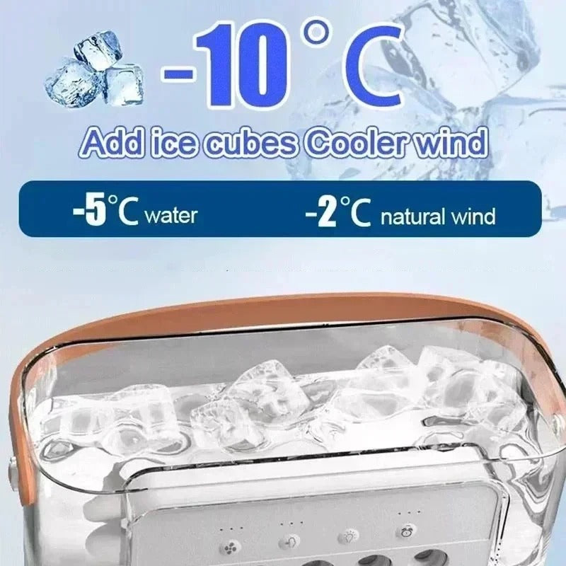 3-in-1 Mini Air Conditioner Fan – Portable Air Cooler with LED Night Light, Humidifier & Air Adjustment, Household Office Home Fan