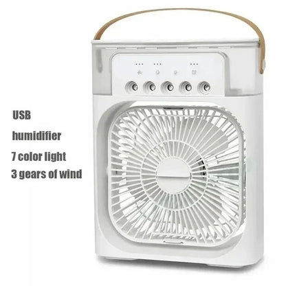 3-in-1 Mini Air Conditioner Fan – Portable Air Cooler with LED Night Light, Humidifier & Air Adjustment, Household Office Home Fan